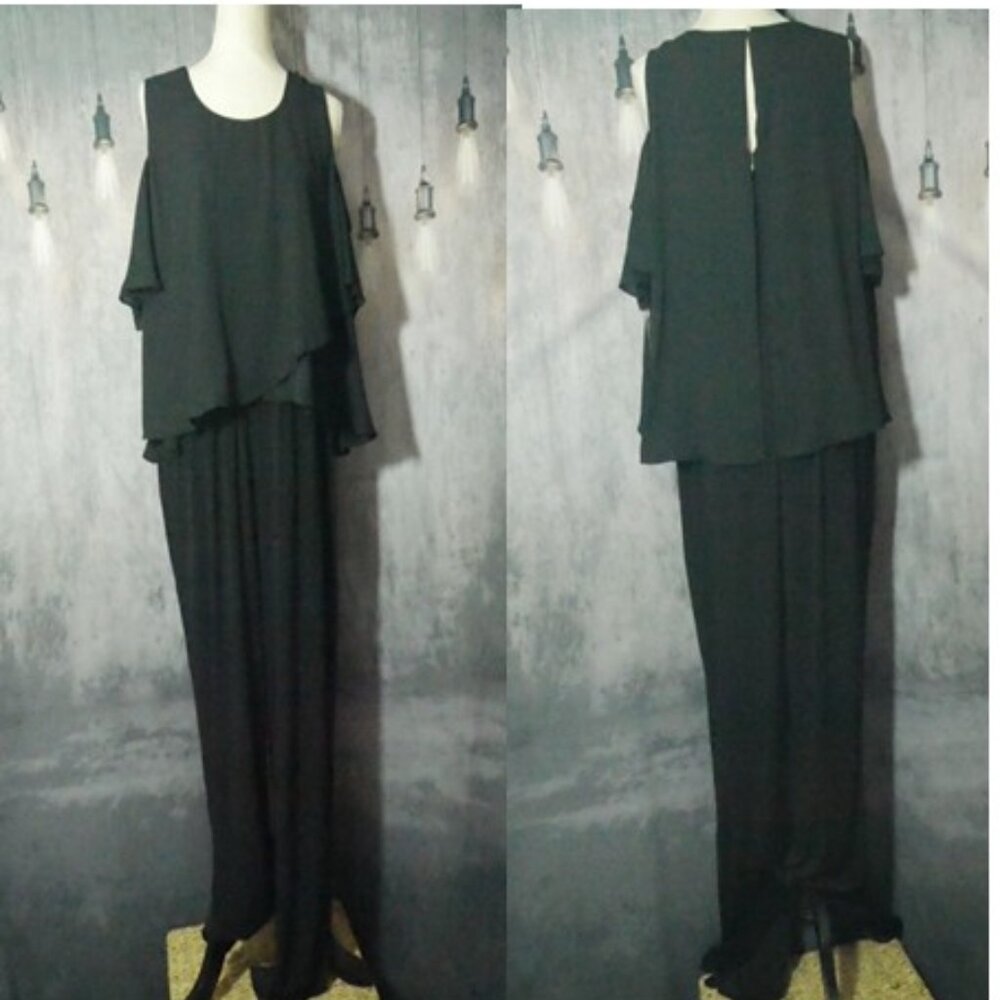 Thalia Sodi Black Cold Shoulder Jumpsuit XL